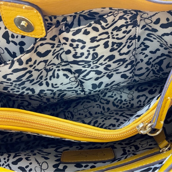 JESSICA SIMPSON CAMILE WOMEN’S BIG SHOULDER BAG COLOR: DANDELION WITH GOLD - Picture 16 of 16